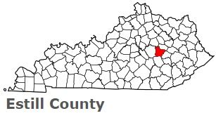 Estill County on the satellite map of Kentucky 2024. Actual satellite ...