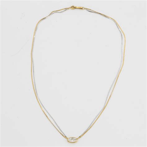 Circa 1 Ct Oval Diamond Necklace Bukowskis