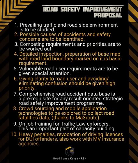 Road Sense Kenya RSK On Twitter Road Safety Improvement Proposal