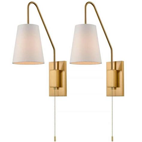 Claxy In Light Brass Modern Wall Sconce With Standard Shade Jk