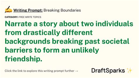 Writing Prompt Breaking Boundaries Draftsparks