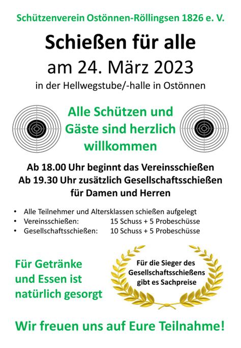 Vereins Und Gesellschaftsschie En Sch Tzenverein Ost Nnen