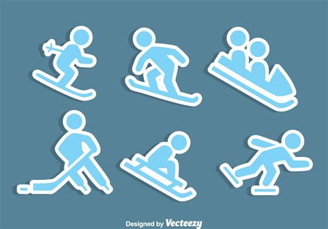 Winter Sports Icons Vector 131436 Vector Art At Vecteezy