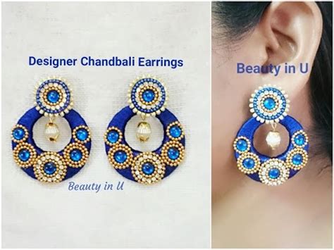 Designer Chandbali Silk Thread Earrings Tutorial YouTube