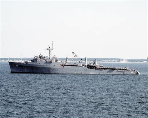 A Port Beam View Of The Dock Landing Ship Uss Pensacola Lsd