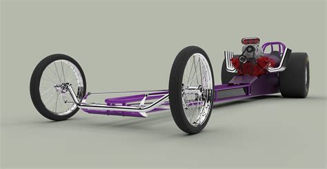 Front Engine Dragster 3D Model Obj Stl Sldprt Sldasm Slddrw Ige