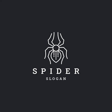 Plantilla de diseño plano de icono de logotipo de araña Vector Premium