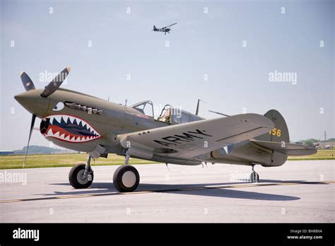 P E Warhawk Fighter Plane Landing At Mid Atlantic Air Museum World