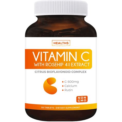 Vitamin C Immune Support With 4 1 Rose Hip Extract Non Gmo Fortified With Calcium Rutin