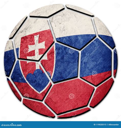 Soccer Ball National Slovak Republic Flag Slovak Republic Football