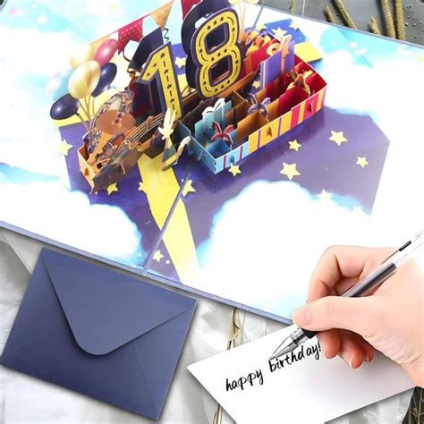 Carte Anniversaire De 18 Ans Carte D Anniversaire Pop Up 3D Cartes