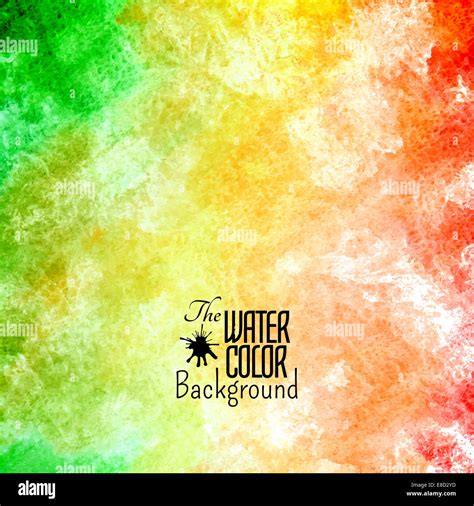 Abstract Vector Hand Drawn Rainbow Color Watercolor Background Stock