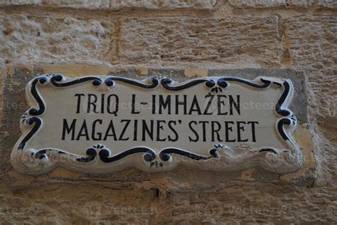 Medina medieval village street sign in Malta 17365725 Stock Photo at ...