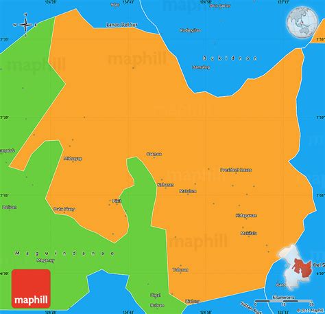 Political Simple Map of North Cotabato