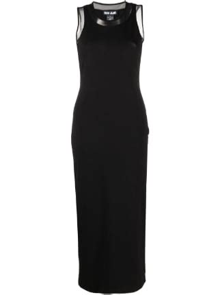 Dkny Sheer Panel Maxi Dress Farfetch