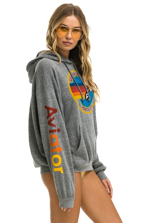 Aviator Nation Relaxed Pullover Hoodie Heather Grey Aviator Nation