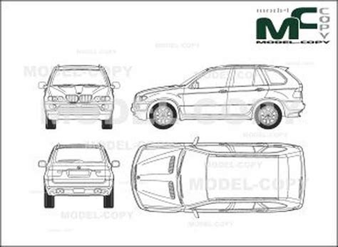 Bmw X5 E53 2003 2d Drawing Blueprints Model Copy Bmw X3 Bmw X5 E53 Bmw X5