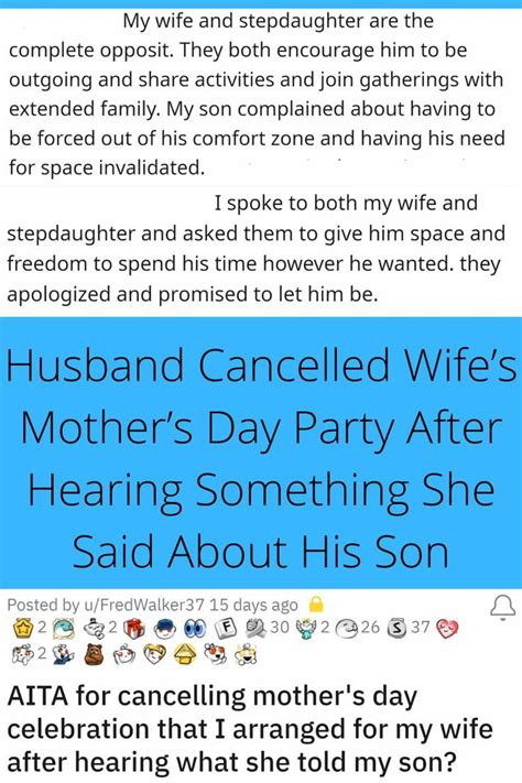 Husband Cancelled Wifes Mothers Day Party After Hearing Something She