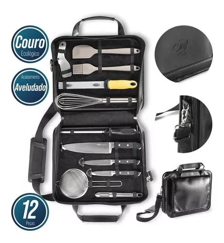 Kit De Chef De Acero Inoxidable Con Estuche Completo 12 Piezas 2519