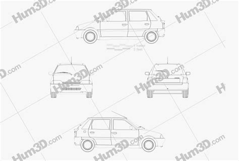 Citroen AX 1998 Blueprint 3DModels Org