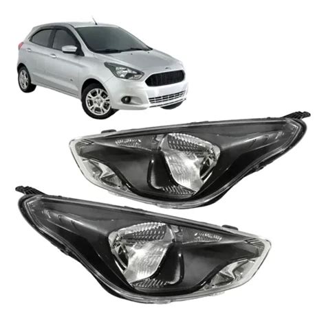 Farol Ford Ka 2015 2016 2017 2018 Mascara Negra Novo Par Parcelamento