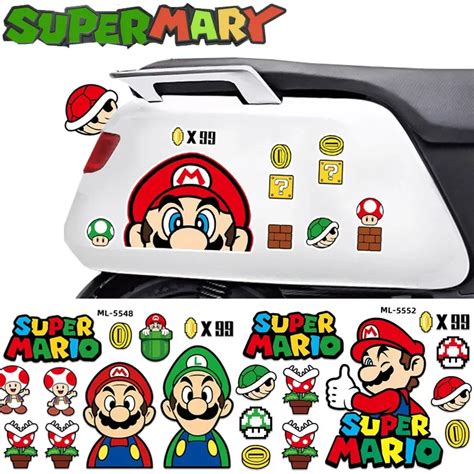 Pegatinas Divertidas De Super Mario Bros Para Coche Calcoman As