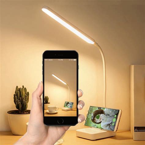 LED Table Light Study Touch Dimming Desk Lamp Bedroom Bedside USB