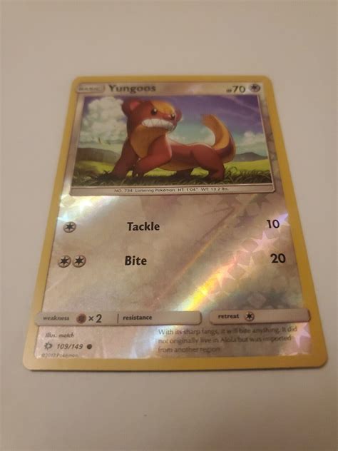 Pokémon Tcg Yungoos Sun And Moon Base Set 109 149 Reverse Holo Common Ebay