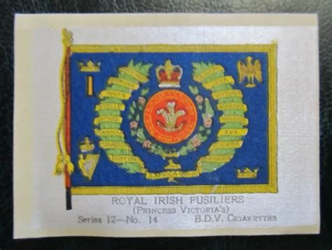 WW1 ERA MILITARY Royal Irish Fusiliers BDV Cigarette Silks Card 2 95