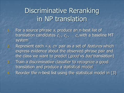 PPT Noun Phrase Translation A Discriminative Approach PowerPoint