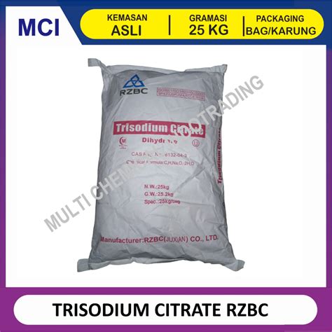 Jual TRI SODIUM SITRAT TRISODIUM CITRATE Ex RZBC 1 BAG 25 KG