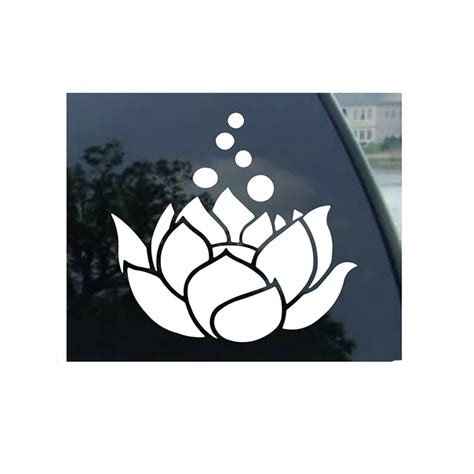 Lotus Flower White Car Stickers High Quality Vinyl Waterproof Window Decals Wall Stickers