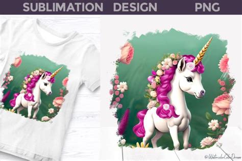 Baby Unicorn Sublimation Design Graphic By Watercolorcolordream