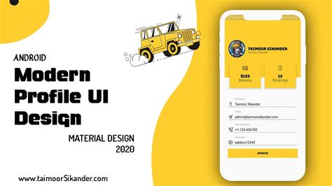 Modern Profile UI Design in Android Studio - Material Design 2020 - Profile Card UI Design