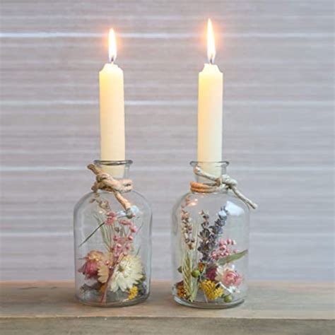 Comforder Trockenblumen Im Glas Mit Korken Er Set Getrocknete Blumen