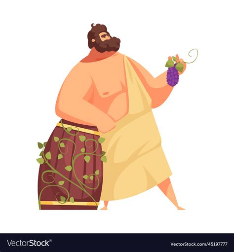 Dionysus greek god composition Royalty Free Vector Image