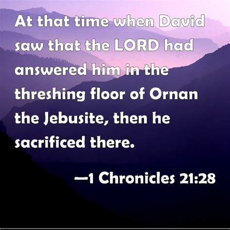 1 Chronicles 21 28 At That Time When David Saw That The LORD Had