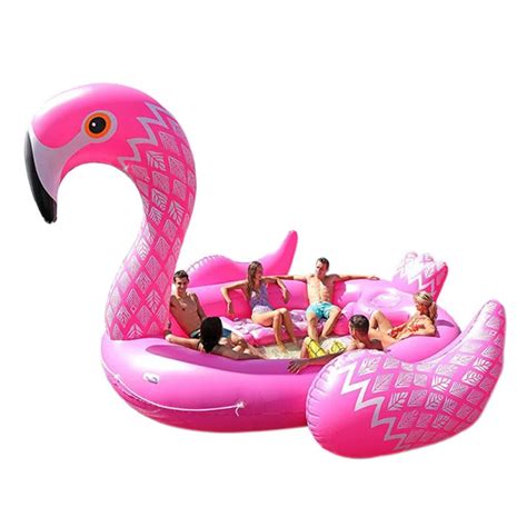 6 Person Huge Inflatable Flamingo Pool Float 530cm Giant Inflatable Swimming Pool Island Lounge