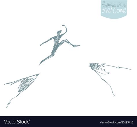 Silhouette Man Jumping Over Gap Concept Royalty Free Vector