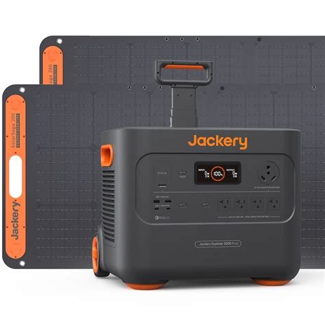 Jackery Explorer 2000 Plus Solar Generator 3000 Watt Portable Power Station 2 Solar Panels