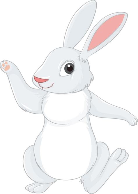 White Rabbit Cartoon Character Vector Art At Vecteezy