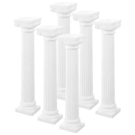 6 PCS MODÈLE De Colonne Romaine Plastique Statue Grecque Mini Pilier