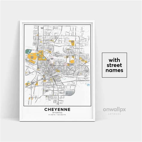 Cheyenne Map Print Street Names Cheyenne Print Printable Map - Etsy in ...