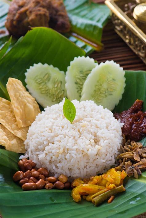 Nasi Lemak A Traditional Malay Curry Paste Rice Dish Served On Stock