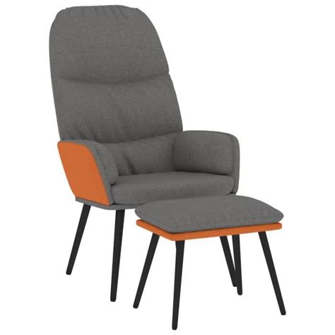 Rho Fauteuils Chaise De Relaxation Avec Tabouret Gris Clair Tissu