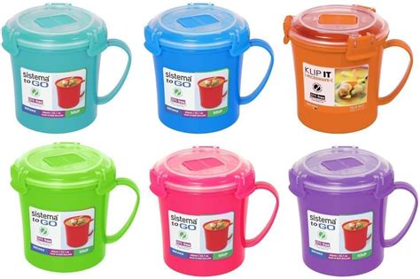 Sistema To Go Microwave Soup Mug Ml Assorted Colours Amazon Co