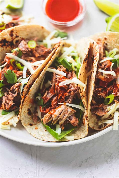 Slow Cooker Pulled Pork Tacos Creme De La Crumb