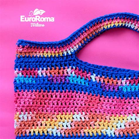 Bolsa de crochê Multicolorida Barbante EuroRoma Blog do Bazar Horizonte