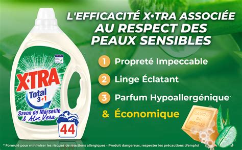 XTra Total 47 Lavages Lessive Liquide 4en1 Savon De Marseille