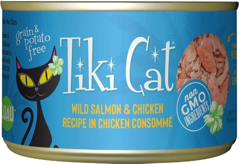 Tiki Cat Luau Shredded Meat Wild Salmon And Chicken Recipe